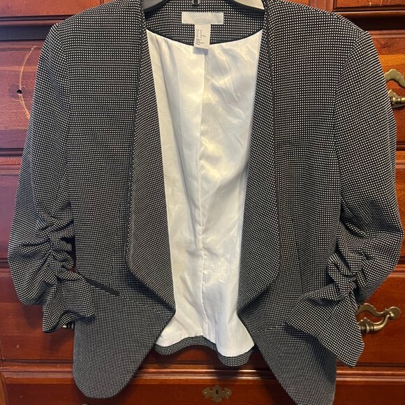 H&M black and white size 10 blazer - Picture 1 of 5